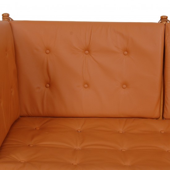 Børge Mogensen 2.seater Spoke-back sofa in cognac leather