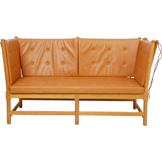 Børge Mogensen Spoke-back sofa in cognac anilin leather