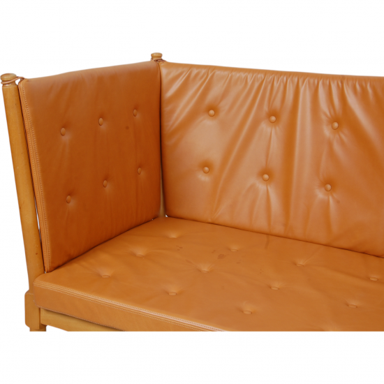 Børge Mogensen Spoke-back sofa in cognac anilin leather