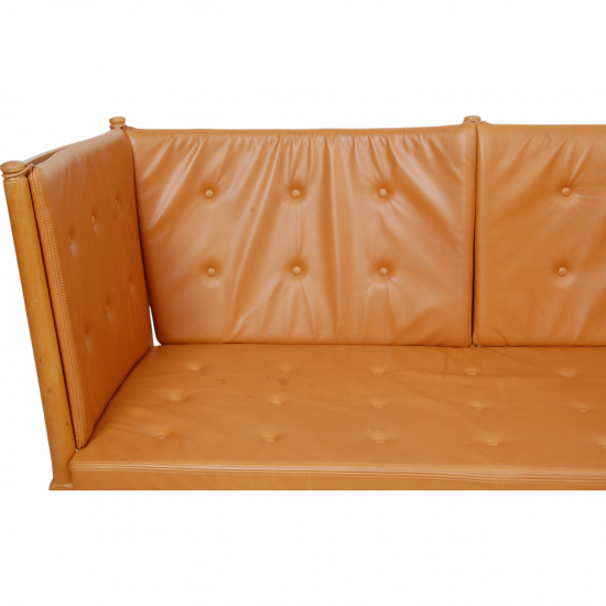 Børge Mogensen Spoke-back sofa in cognac anilin leather