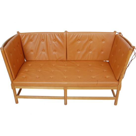 Børge Mogensen Spoke-back sofa in cognac anilin leather