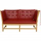 Børge Mogensen Spoke-back sofa in red leather