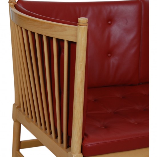 Børge Mogensen Spoke-back sofa in red leather