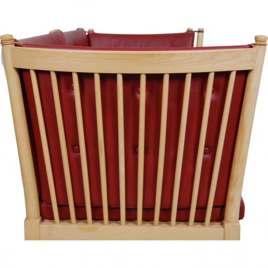 Børge Mogensen Spoke-back sofa in red leather