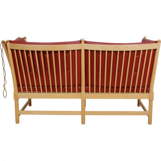 Børge Mogensen Spoke-back sofa in red leather