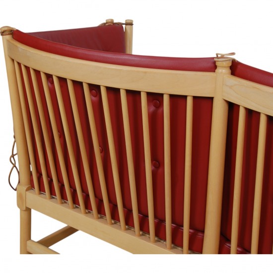 Børge Mogensen Spoke-back sofa in red leather