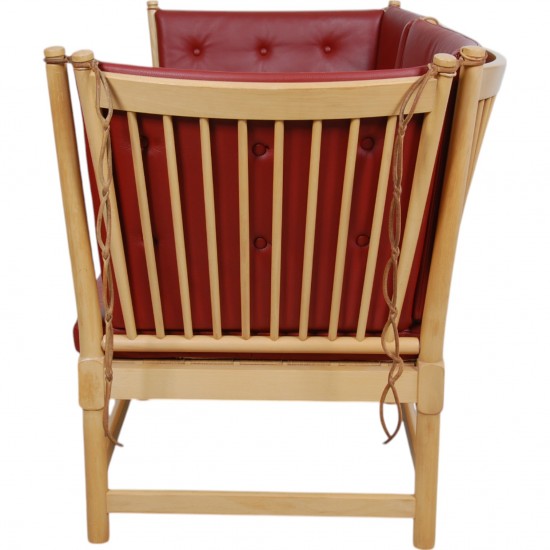 Børge Mogensen Spoke-back sofa in red leather