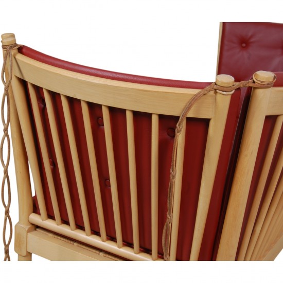 Børge Mogensen Spoke-back sofa in red leather