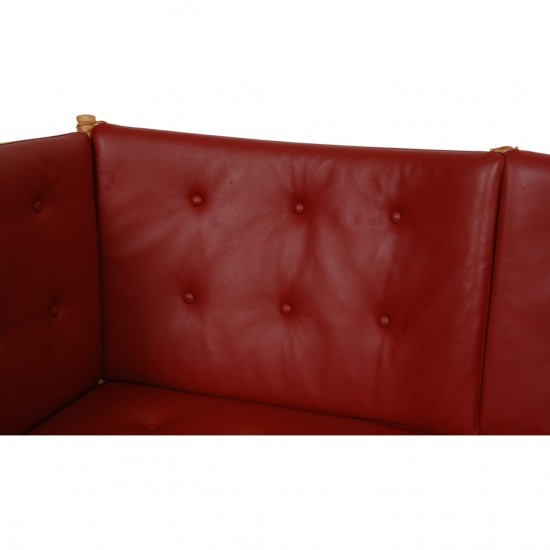 Børge Mogensen Spoke-back sofa in red leather