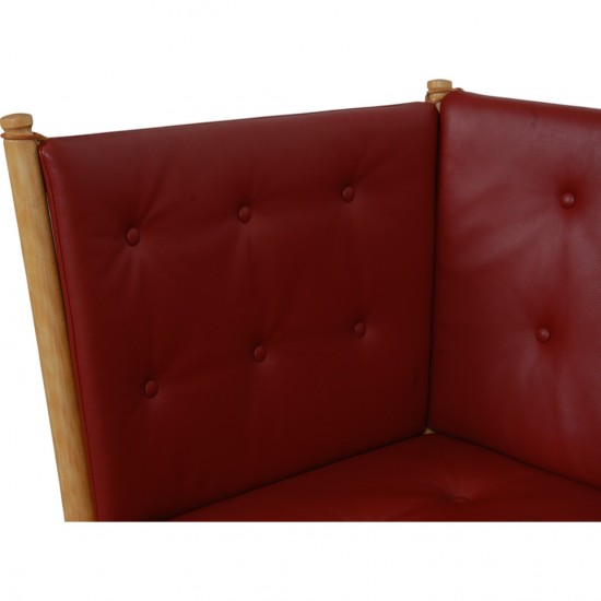 Børge Mogensen Spoke-back sofa in red leather