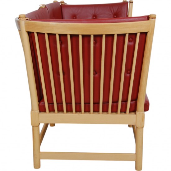 Børge Mogensen Spoke-back sofa in red leather