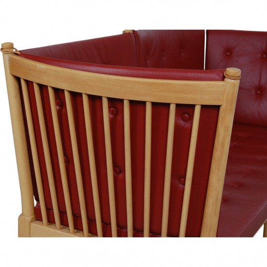 Børge Mogensen Spoke-back sofa in red leather