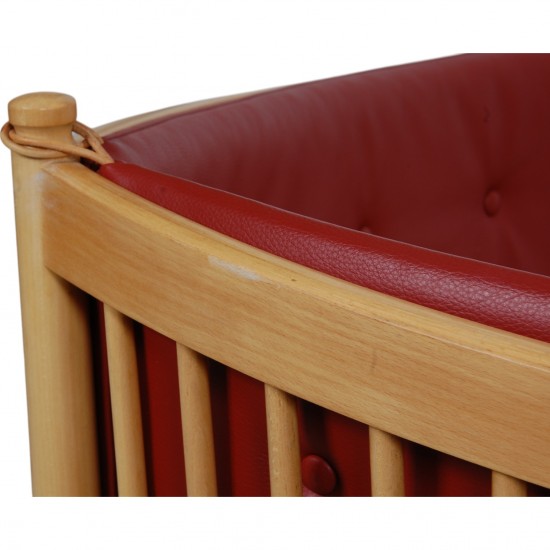 Børge Mogensen Spoke-back sofa in red leather