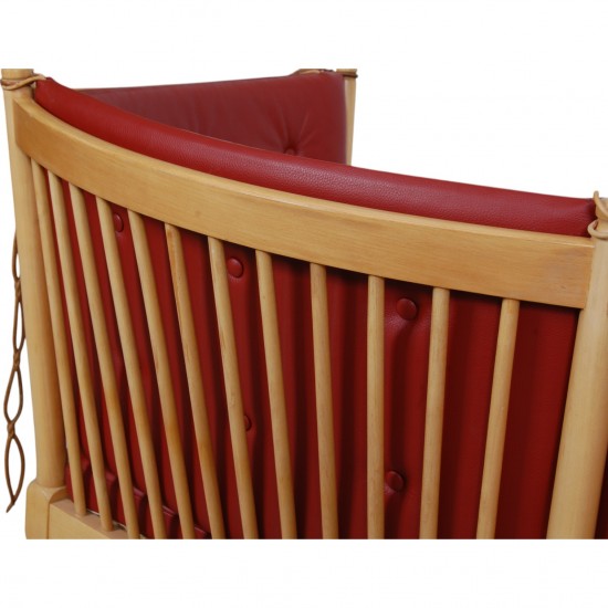 Børge Mogensen Spoke-back sofa in red leather