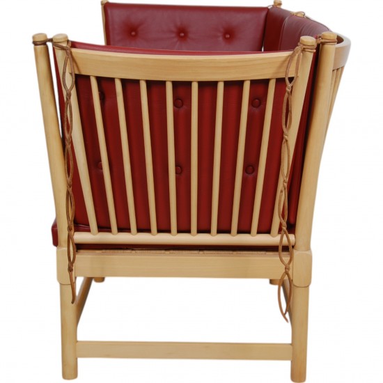 Børge Mogensen Spoke-back sofa in red leather