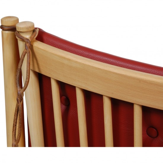Børge Mogensen Spoke-back sofa in red leather
