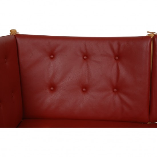 Børge Mogensen Spoke-back sofa in red leather