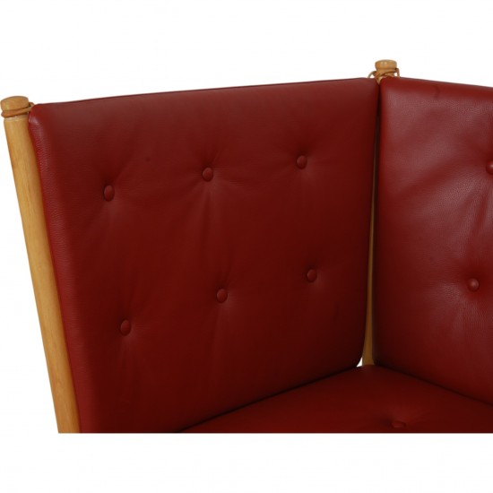 Børge Mogensen Spoke-back sofa in red leather