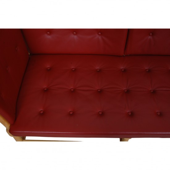 Børge Mogensen Spoke-back sofa in red leather