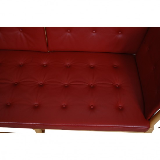 Børge Mogensen Spoke-back sofa in red leather