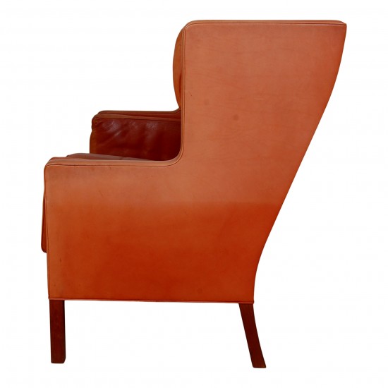 Børge Mogensen Coupé sofa 2192 in original patinated cognac leather