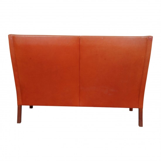 Børge Mogensen Coupé sofa 2192 in original patinated cognac leather