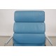 Charles Eames Ea-219 office chair fully upholstered in blue leather