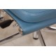 Charles Eames Ea-219 office chair fully upholstered in blue leather