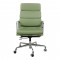 Charles Eames Ea-219 office chair fully upholstered in Green leather