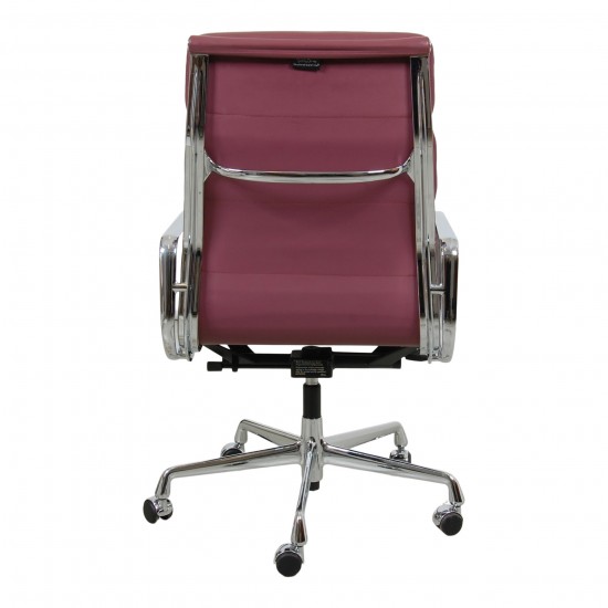 Charles Eames Ea-219 office chair fully upholstered in Red premium leather