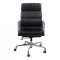Charles Eames Ea-219 office chair fully upholstered in Black leather