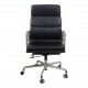 Charles Eames Ea-219 office chair fully upholstered in Black leather