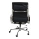 Charles Eames Ea-219 office chair fully upholstered in Black leather