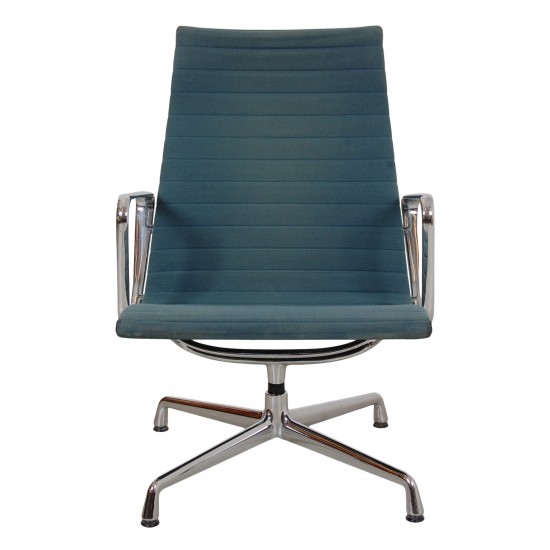 Charles Eames Ea-116 lounge chair in green hopsak fabric