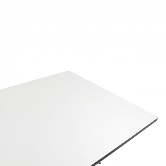 Charles Eames Konferencebord i hvid laminat og sort gummikant