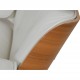 Charles Eames Lounge chair med skammel i hvidt læder