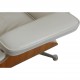 Charles Eames Lounge chair med skammel i hvidt læder