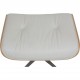 Charles Eames Lounge chair med skammel i hvidt læder