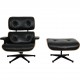 Charles Eames Lounge chair med Skammel i sort læder