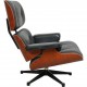 Charles Eames Lounge chair med Skammel i sort læder