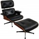 Charles Eames Lounge chair med Skammel i sort læder