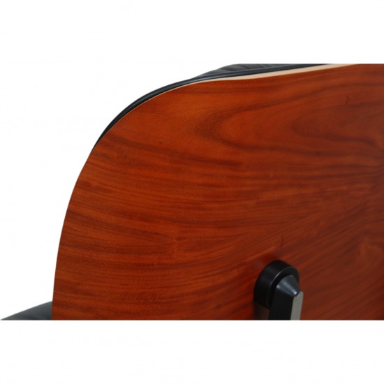 Charles Eames Lounge chair med Skammel i sort læder