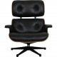 Charles Eames Lounge chair med Skammel i sort læder