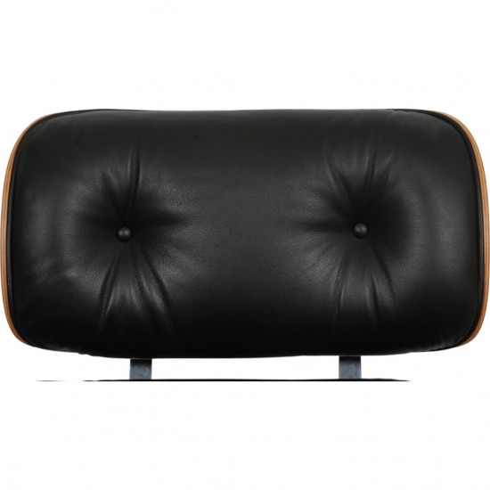 Charles Eames Lounge chair med Skammel i sort læder