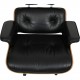 Charles Eames Lounge chair med Skammel i sort læder