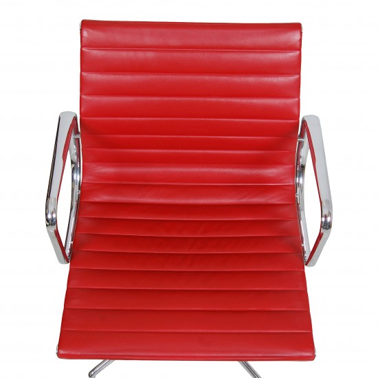 Charles Eames Ea-108 chair with red leather 