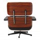 Charles Eames Ny Lounge chair med fodskammel i sort læder og palisander