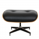 Charles Eames Lounge chair with ottoman, in black leather