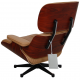 (NEW) Charles Eames Lounge chair with ottoman in caramel coloured leather