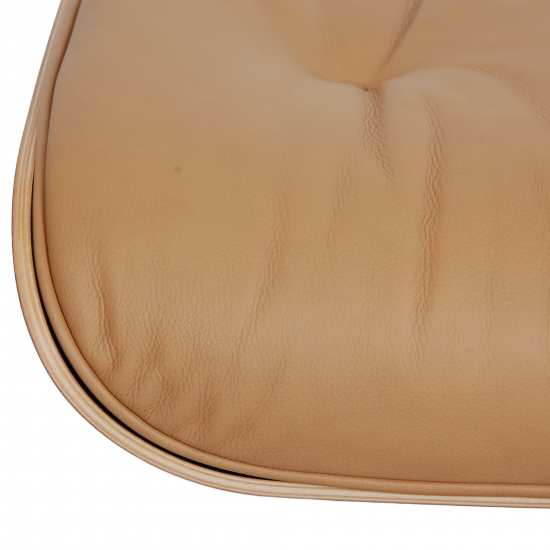 (NEW) Charles Eames Lounge chair with ottoman in caramel coloured leather